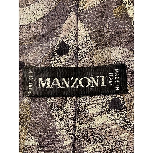 Manzoni Men's Silk Tie Gray - Picture 4 of 5